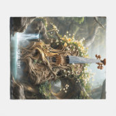 Couverture Polaire Forêt de violon géant Imaginaire mignon (Devant (Horizontal))