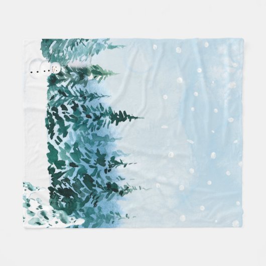 Couverture Polaire Forêt d'hiver confortable (Devant (Horizontal))