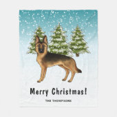 Couverture Polaire Forêt D'Hiver De Chien Noir Et Tan Allemand (Devant)