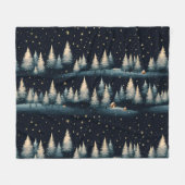 Couverture Polaire Forêt d'hiver étoilée (Devant (Horizontal))