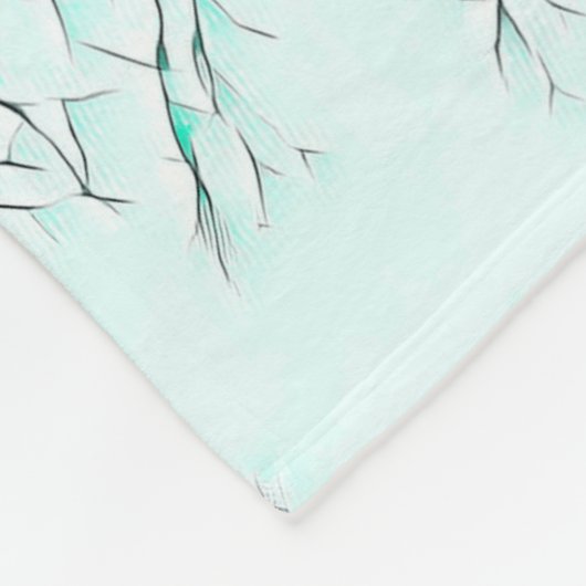 Couverture Polaire Forêt d'hiver (vert menthe) (Coin)