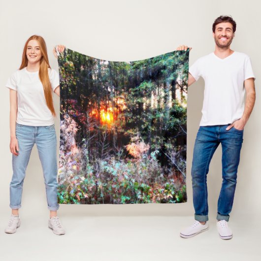 Couverture Polaire Forêt enchantée (En situation)