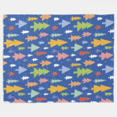 Couverture Polaire Forêt givrée Blanche (Devant (Horizontal))