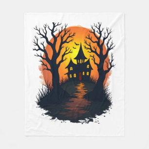 Couverture Polaire Forêt Hantée � T-shirt de la nature d'Halloween ef