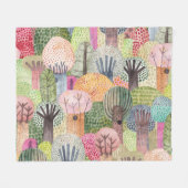 Couverture Polaire Forêt infantile : Arrière - plan d'aquarelle migno (Devant (Horizontal))