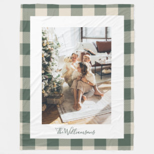Couverture Polaire Forêt moderne Vert Plaid Rustique Photo Noël  