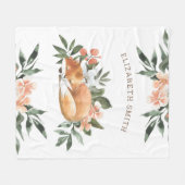 Couverture Polaire Forêt rustique Cute renard couché (Devant (Horizontal))