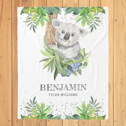 Couverture Polaire Forêt Rustique Petit Ourson Koala Mignon