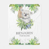 Couverture Polaire Forêt Rustique Petit Ourson Koala Mignon (Devant)