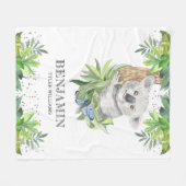 Couverture Polaire Forêt Rustique Petit Ourson Koala Mignon (Devant (Horizontal))