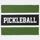 Couverture Polaire Forêt sportive Vert noir blanc PICKLEBALL Stripes (Devant (Horizontal))