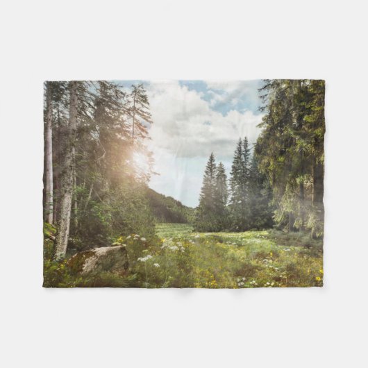 Couverture Polaire Forêt | Sun Peeking Thru (Devant (Horizontal))