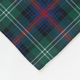 Couverture Polaire Forêt vert et bleu foncé Sutherland Clan Tartan