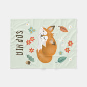 Couverture Polaire Forêt Whimsical mignonne Fox Enfants Automne (Devant (Horizontal))