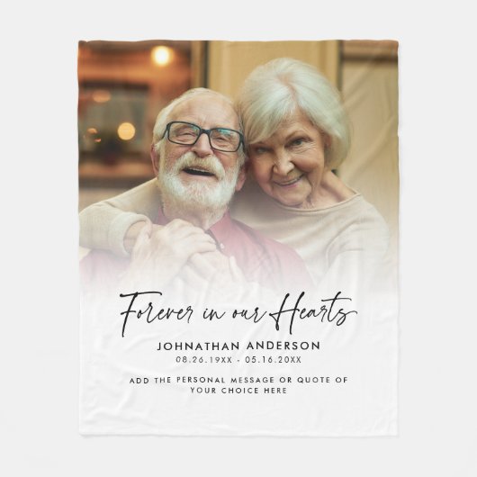 Couverture Polaire Forever In Our Hearts Memorial Photo & Message (Devant)