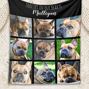 Couverture Polaire Forever in our Hearts Pet Memorial Photo Collage