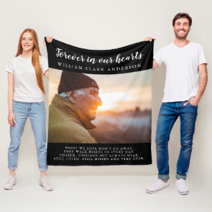 Couverture Polaire Forever in Our Hearts Photo Poem Hommage Blanket