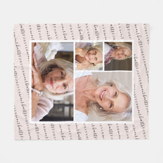 Couverture Polaire Forever in Our Hearts Photo Sympathy Memorial (Devant (Horizontal))