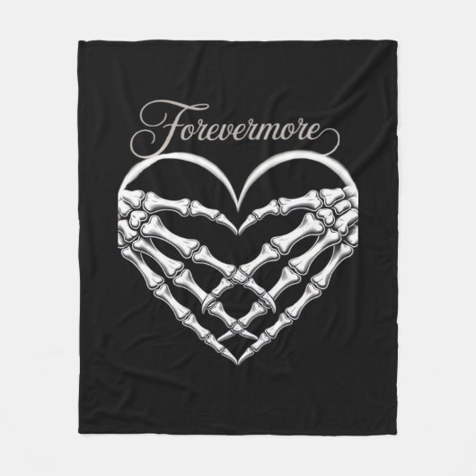 Couverture Polaire Forevermore Squelette Mains Coeur Romance gothique (Devant)