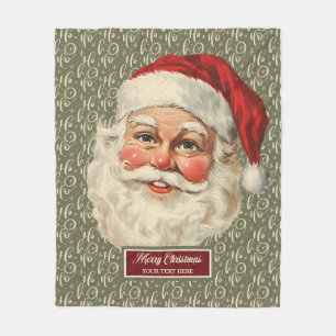 Couverture Polaire Forfait Festif Retro Santa Claus