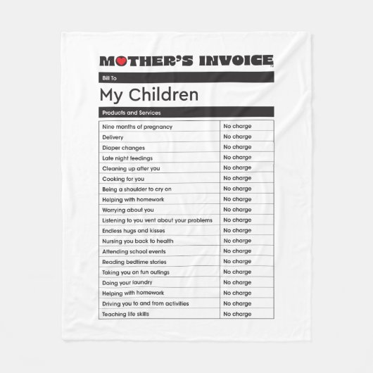 Couverture Polaire Forfait Fête des Mères - Cadeau de coeur (Devant)