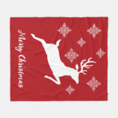 Couverture Polaire Forme De Cerf Blanc En Rouge Avec Feux De Neige Et (Devant (Horizontal))