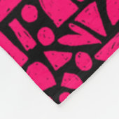 Couverture Polaire Formes Abstrait 140821 - Rouge néon sur noir (Coin)