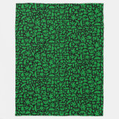 Couverture Polaire Formes Abstrait 140821 - Vert herbe sur noir (Devant)