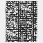 Couverture Polaire Formes Abstraites 060617 Motif - Blanc sur noir (Devant)