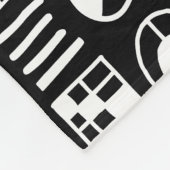 Couverture Polaire Formes Abstraites 060617 Motif - Blanc sur noir (Coin)