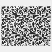 Couverture Polaire Formes Abstraites 180318 - Noir sur blanc (Devant (Horizontal))