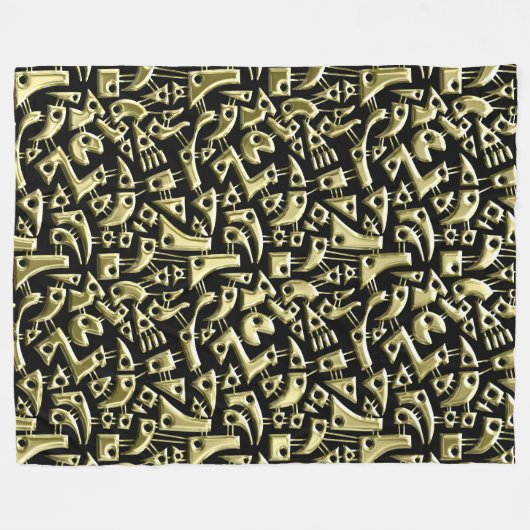 Couverture Polaire Formes Abstraites 180318 - Or brillant (Devant (Horizontal))