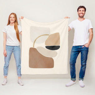 Couverture Polaire Formes Abstraites neutres Art Moderne Minimal