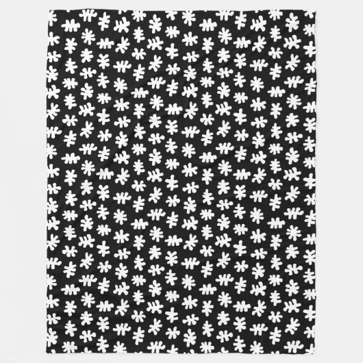 Couverture Polaire Formes amorphes 120322 - Blanc sur noir (Devant)