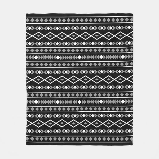 Couverture Polaire Formes Aztec Motif gris noir (Devant)