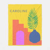 Couverture Polaire Formes botaniques Whimsical Nom personnalisé (Devant)