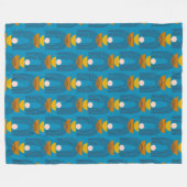 Couverture Polaire Formes de ligne d'arc Boho mignonnes en bleu et ja (Devant (Horizontal))