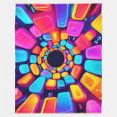 Couverture Polaire Formes de néon Art tunnel Abstrait (Devant)