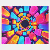 Couverture Polaire Formes de néon Art tunnel Abstrait (Devant (Horizontal))