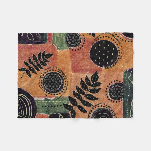 Couverture Polaire Formes et Feuilles de cercles géométriques Abstrai (Devant (Horizontal))