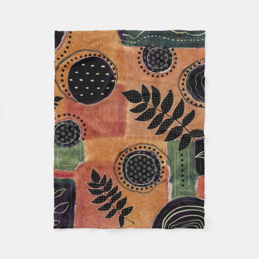 Couverture Polaire Formes et Feuilles de cercles géométriques Abstrai (Devant)