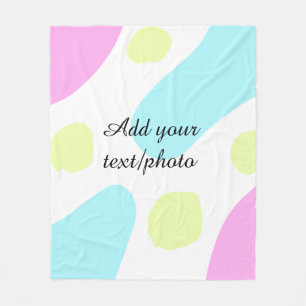 Couverture Polaire Formes géométriques abstraites pastel ajouter nom