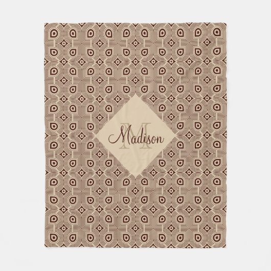 Couverture Polaire Formes Géométriques Beiges Et Brown (Devant)