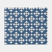 Couverture Polaire Formes géométriques bleues abstraites (Devant (Horizontal))