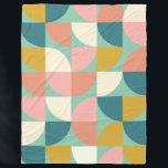Couverture Polaire Formes géométriques colorées mignonnes Motif en Tu<br><div class="desc">Un style moderne et rétro amusant formes géométriques de style moderne motif dans les tons de couleurs mignons de turquoise,  moutarde,  corail et rose.</div>