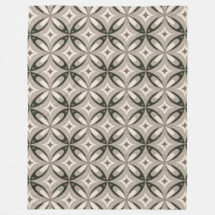Couverture Polaire Formes géométriques rétro beige et marron