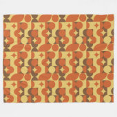 Couverture Polaire Formes géométriques rétro orange marron jaune (Devant (Horizontal))