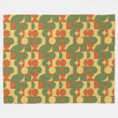 Couverture Polaire Formes géométriques rétro orange vert jaune (Devant (Horizontal))