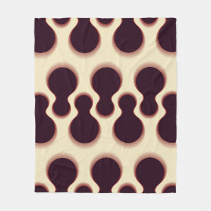 Couverture Polaire Formes globulaires épineuses, teintes marron motif