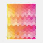 Couverture Polaire Formes Hexagones géométriques jaune rose (Devant)
